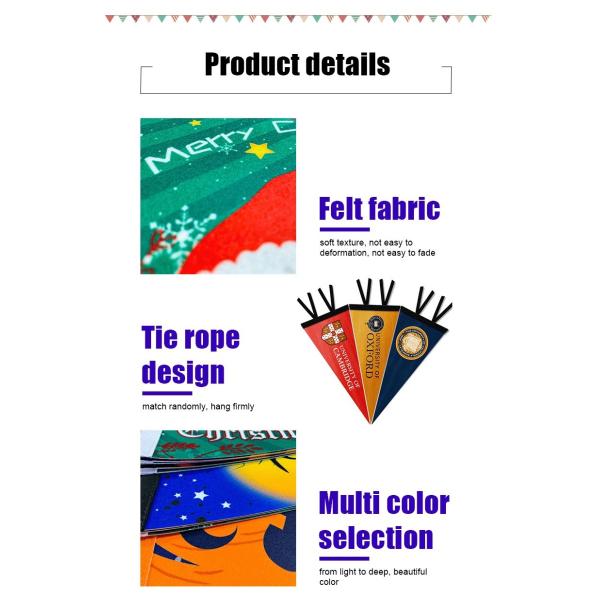 Silk Screen Printing Felt Pennant Banner , 15x20cm Outdoor Pennant Banner