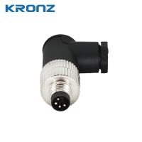 M8 Conector de ensamblaje por cable de campo IP67 Conector de sensor angular masculino de codificación A de 4 pines