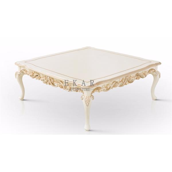 Luxury Antique Rectangle Coffee Table Hand Carved Wooden Coffee Table