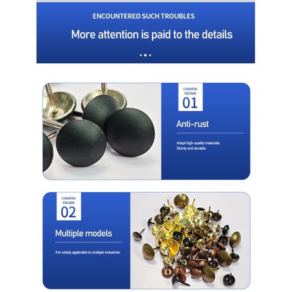High Quality Furniture Living Room Sofa Decoration Nails Decorative Pushpin Metal Round Head Thumbtack