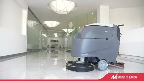 Hand-Push Floor Scrubber with 55L Solution Tank 60L Recovery Tank and Disc Type+Drum Type Brush for Efficient Hard Floor Cleaning