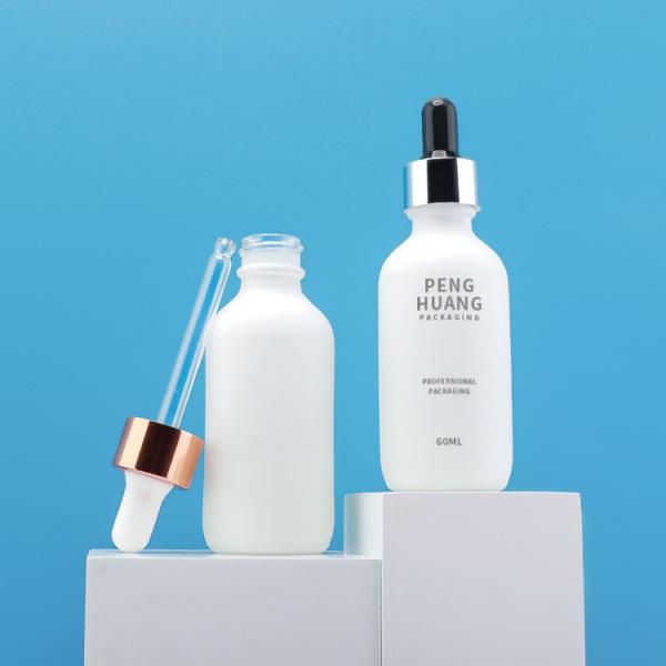 2oz 60ml a givré la bouteille de Boston autour de la bouteille en verre en verre de compte-gouttes d'huile de cheveux d'huile essentielle