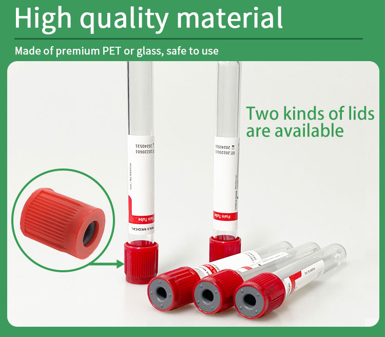 Medical Hospital Glass PET Disposable 1-5ml Test Tube With 3.2% Sodium Citrate Vacuum Blood Collection Tube