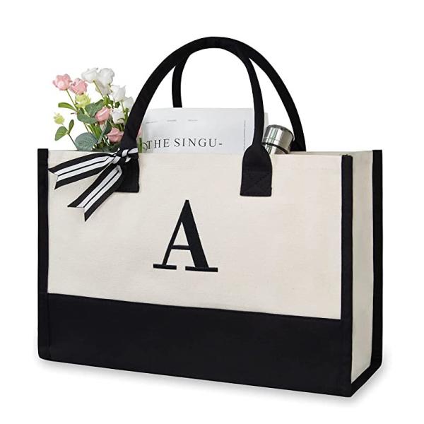 Canvas Tote Monogram Duffel Travel Bag For Teacher Mother Birthday
