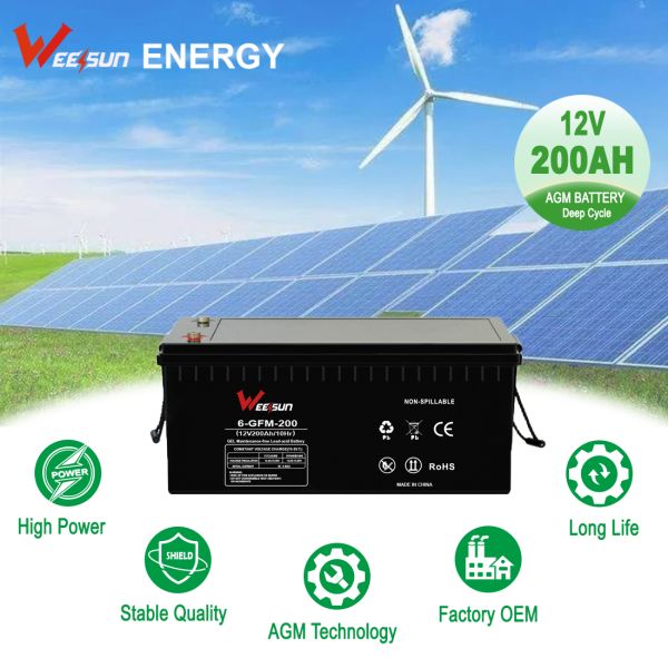 DC Invertor UPS Gel Battery 12v 200ah Deep Cycle Solar Storage Battery