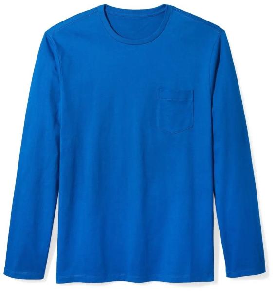                  Fashion Men′s General Fitted Long Sleeve T-Shirt with Pocket Support Custom Printed Logo Corporate Culture Shirt             