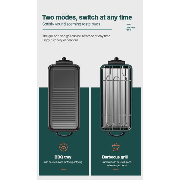 Smokeless Electric Grills Griddles Skillets 1500W 3-10 People