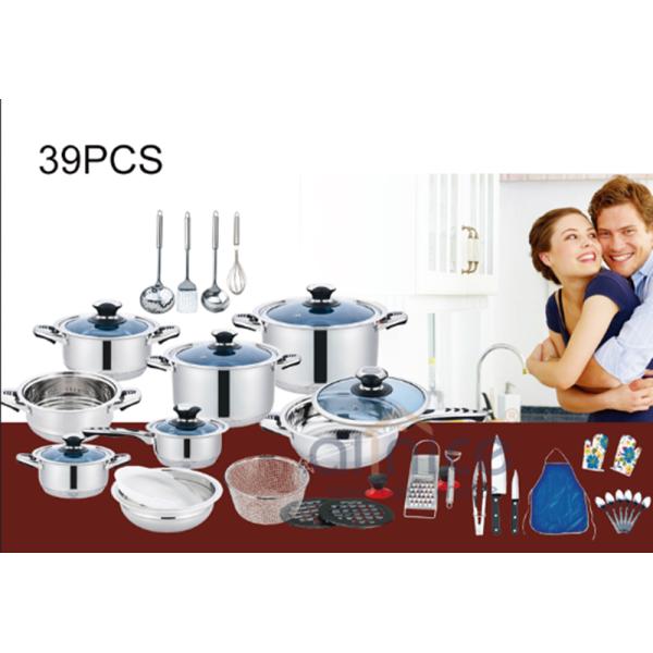 Wholesale Cost 39pcs Cooking Pot Stainless Cookware Sets for Kitchen