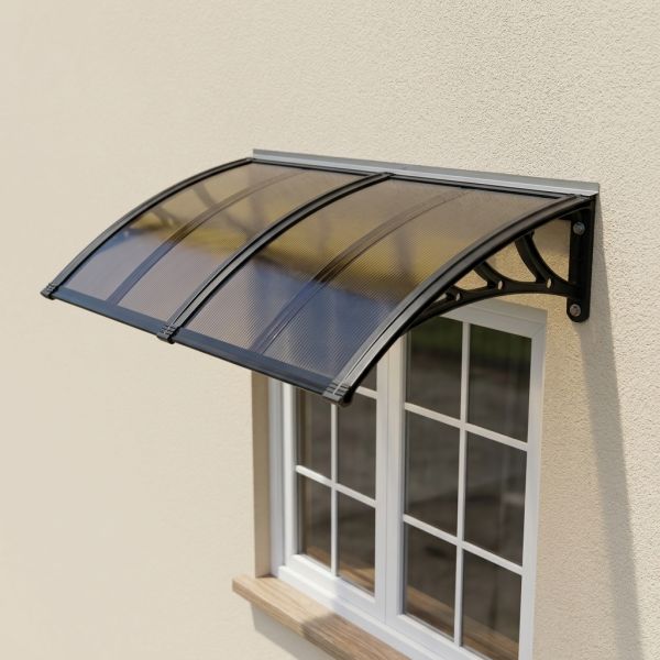 Wall-mounted Polycarbonate canopy built for window awning projects delivering effective sunshade and sturdy construction