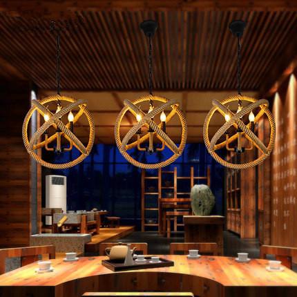 Rope globe vintage pendant lights for indoor home Dining room Kitchen Lighting (WH-VP-11)