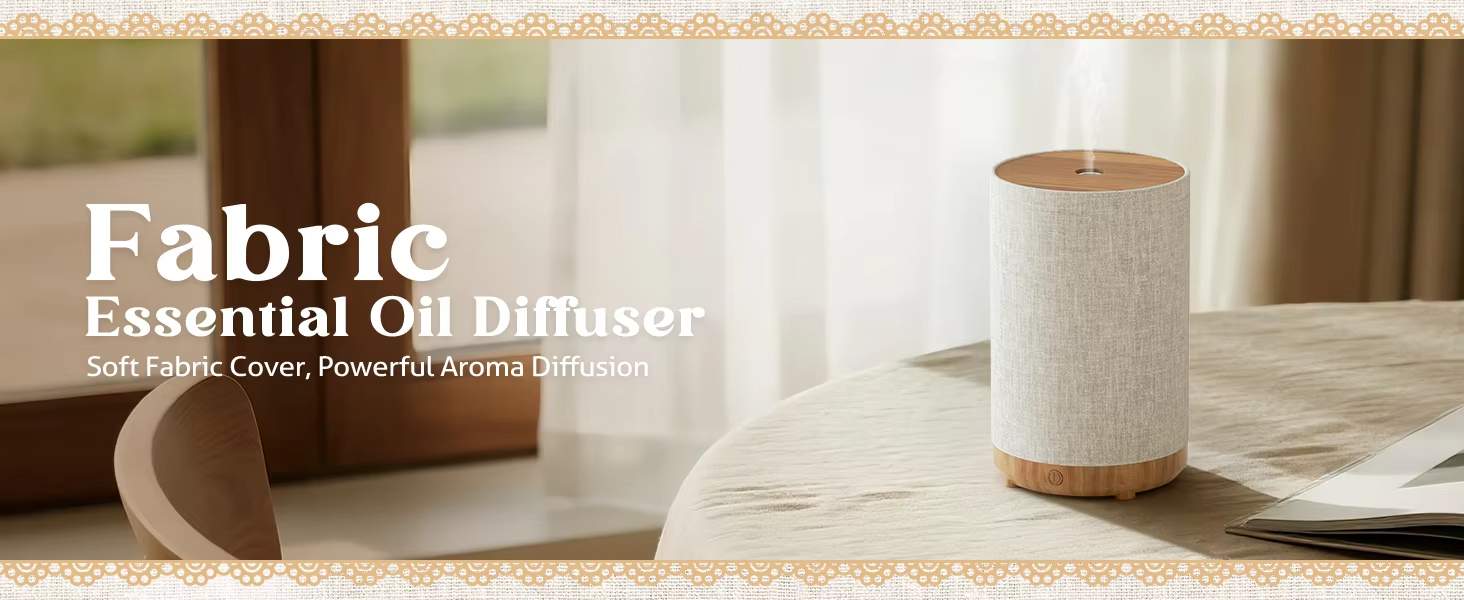 Fabric Material Aurora Light Aroma Diffuser 100ml Essential Oil Humidifier With USB Cable for Home Use Gift