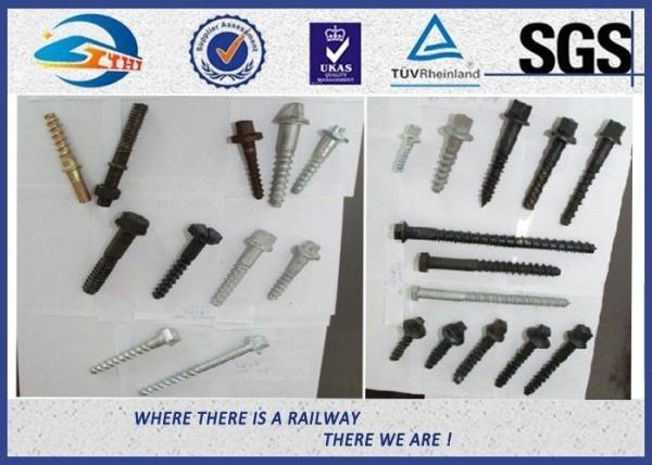 AREMA / DIN571 Railway Fasteners Plain Oil Black Screw Spikes