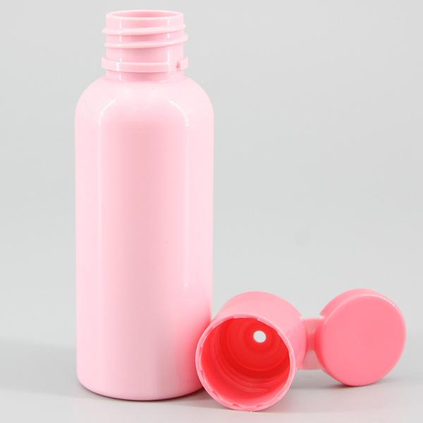 1.7oz50ml Pink PET Cosmetic Bottle Small-Size Liquid Container Skincare Bottle Flip Top Cap Sprayer Pump Plastic Bottle