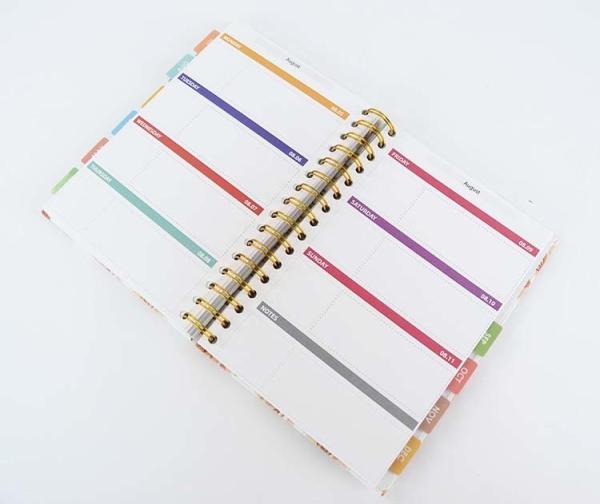 Glue Binding Hardcover Notebook Printing 6x8 Inch Gold Blank Spiral Bound Notebook