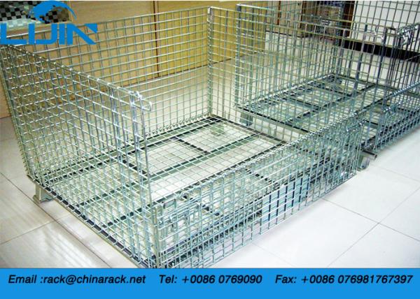 Zinque o fio Mesh Cages With Foot Brakes do revestimento/metal de rolamento rígido dos rodízios