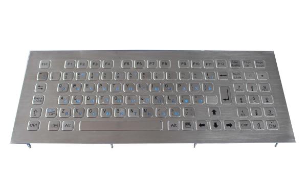 Front panel mount stainless Steel metal Kiosk Keyboard with 79 key , numeric keys