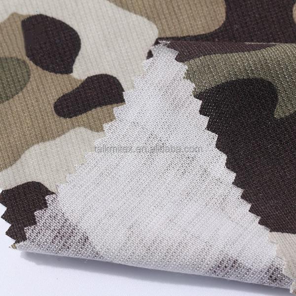 172gsm 160cm Polyester Cotton Camouflage Printed Fabric Clothing Fabric Warp Knitted Mesh Fabric