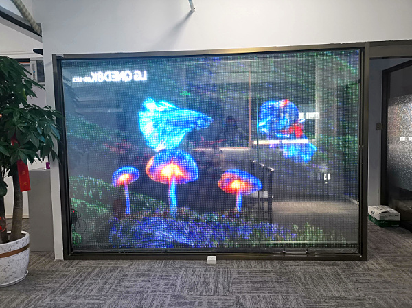 Flexible Bendable Thin LED Transparent Film Screen For Indoor Advertising Wall Screen