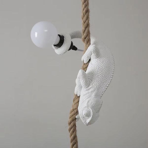 Retro pendant light Resin White color chameleon pendant Lamp Animal chandelier (WH-VP-299)