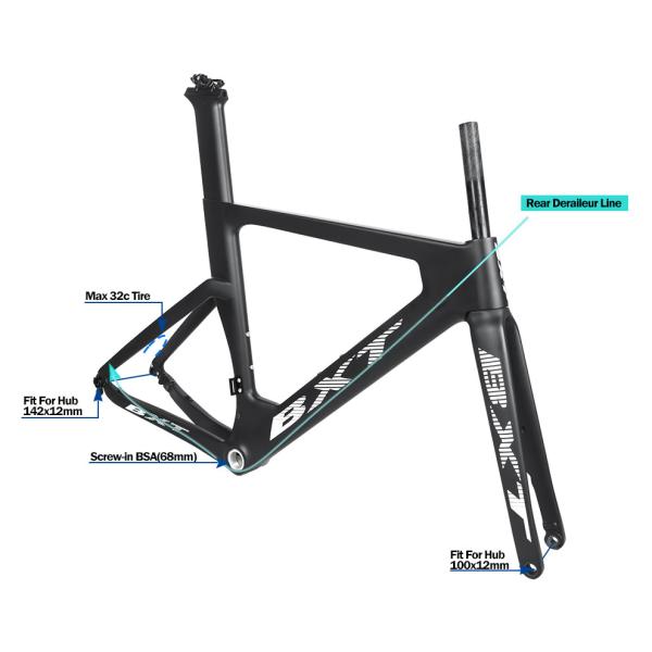 Полный тарельчатый тормоз рамки 700C велосипеда дороги волокна углерода плоский установленный