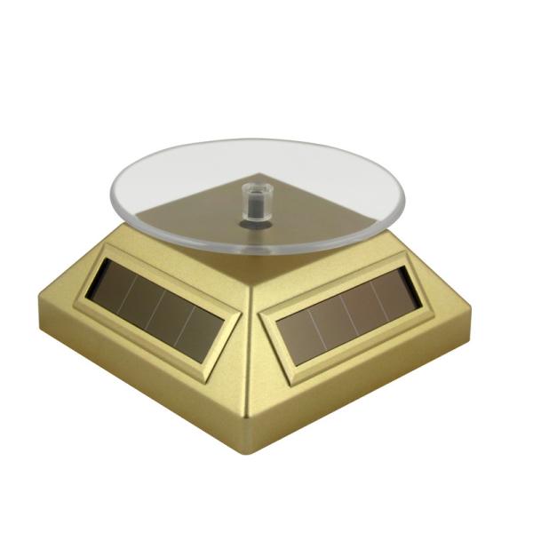 Energy - saving ABS Solar turntable display in Gold for showing jewellery, mobile phone