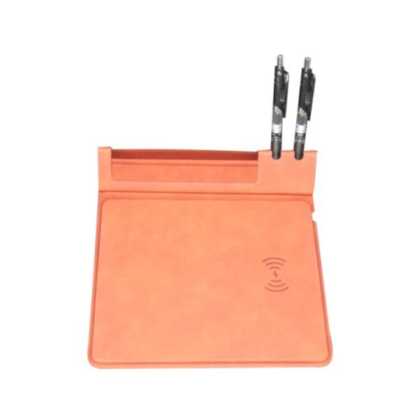 Personalized  Customized Logo Pu Leather Multifunctional Water Proof Smart Foldable Wireless Charging Mouse Pad