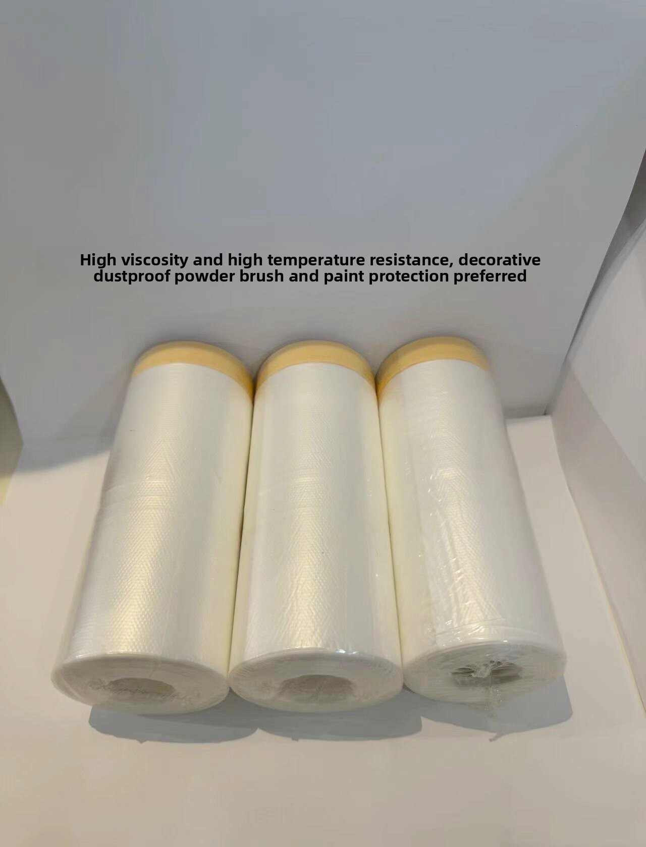 Customizable 50mm PE Plastic Masking Film Soft Protective Paintable Auto Body Spray Painting Roll 120m with Pre-Applied Tape