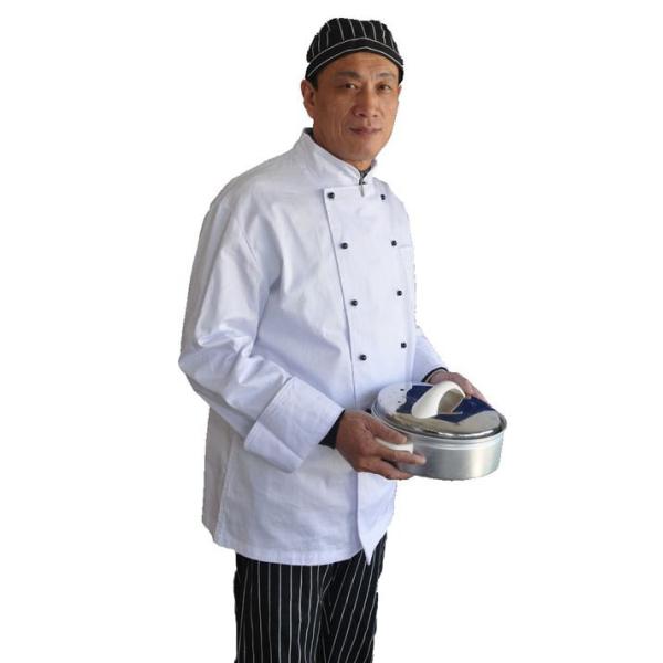 100% Cotton Twill Double Breasted Chef Coat / Anti Pilling Professional Chef Coats