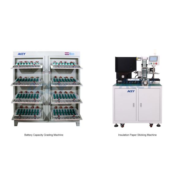 Semi Automatic Cylindrical Lithium Ion Battery Pack Assembly Line For 32140 33140