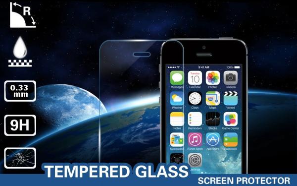 iPhone tempered glass screen protector 0.33 mm 9H hardness high transparency clear vision