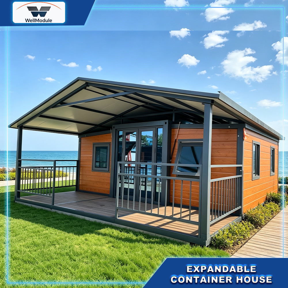 Expandable container house practical modular design providing expandable living and working areas for various industries