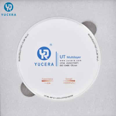 Blocos brancos materiais da zircônia da came da dentadura 98mm UT Cad
