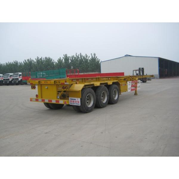 Skeletal 60 Tons 12m Lowboy Semi Trailer With Container Locks Three Axles