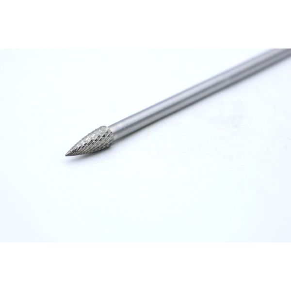 SG-2ML6 Long Shank Carbide Burr with 8mm Head and 150mm Shank for Deep Slot Work - Double Cut Design