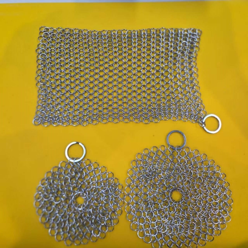Custom‑made 304stainless‑steel ring‑shaped pot‑scrubbing woven cleaning mesh