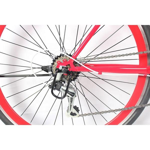 Borda de Alumínio 700C Road Bike Sete marchas Bicicleta de velocidade Verde/Azul/Vermelho