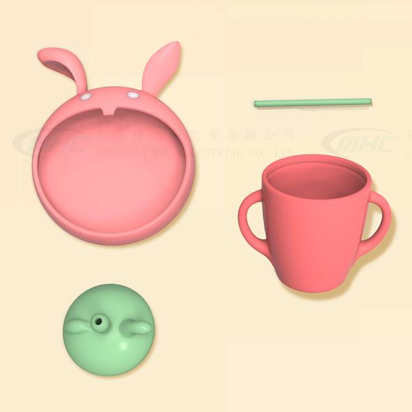 MHC Starter 6-12 Months Rabbit Baby Feeding Set Non Silicone Bpa Free Non Toxic Toys