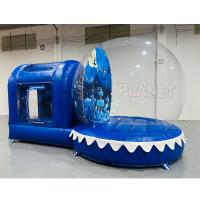3m Publicité de Noël Boutique photo gonflable à boule de neige avec tunnel de saut de rebond