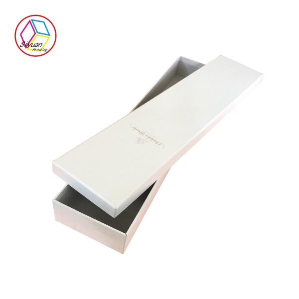 Luxury Pure White Long Craft Paper Gift Box For Braclet Packaging