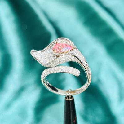 fantasia feito-à-medida Diamond Ring da pera de Diamond Jewelry do laboratório da produção da joia