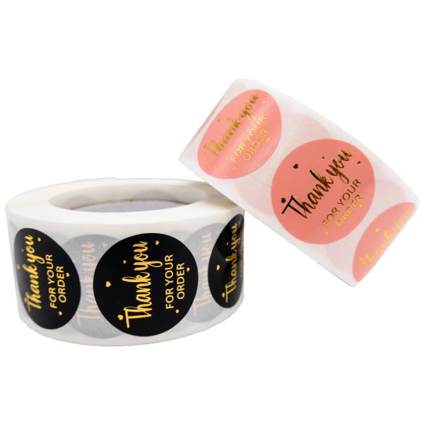 Waterproof Round Thank You Sticker Labels Custom Circle Stickers Roll