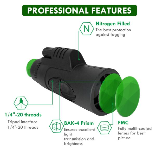 телескоп призмы крыши 16x52 40x60 международный компактный Monocular для телефона