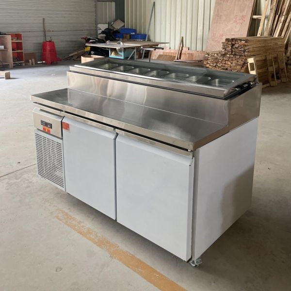 2 Doors Salad Pizza Prep Table Subway Sandwich Refrigerator Counter Top Style