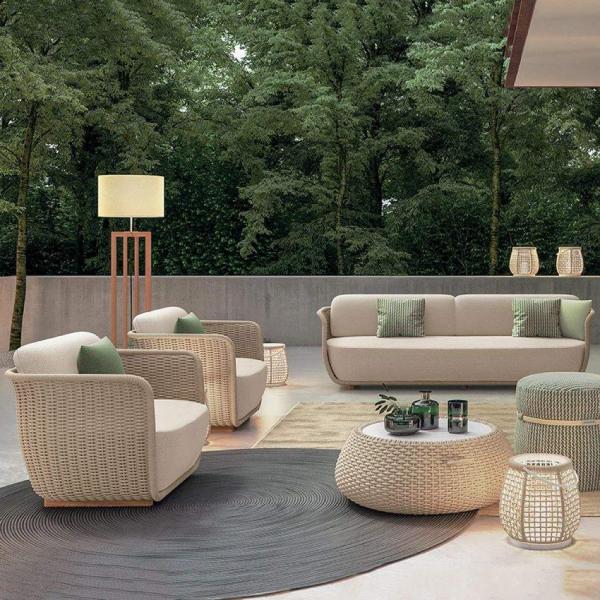 Outdoor Sofa Furniture Combination Rattan / Wicker Easy to Washable for Villa Garden