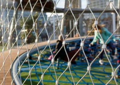 SS304 3mm Knotted Cable Stainless Steel Rope Net Netting 55mm Mesh For Fencing
