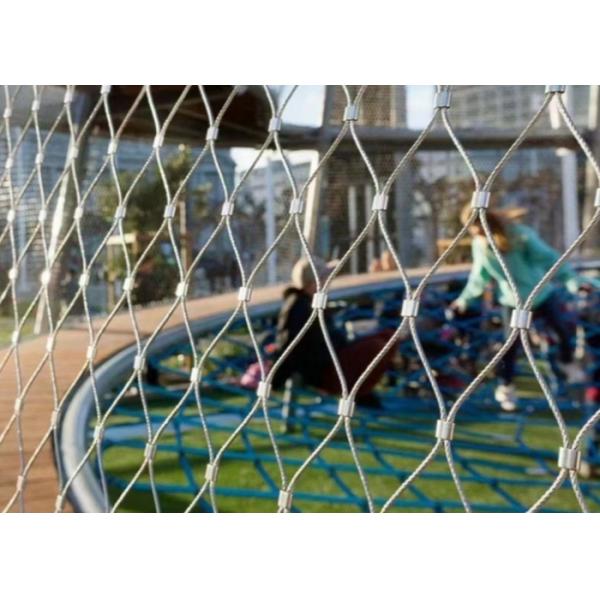 SS304 Flexible Stainless Steel Wire Cable Net Rope Mesh For Stair Railing Fencing