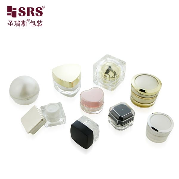 5g 10g Luxury Acrylic Mini Sample Size Eye Cream Plastic Jar container Cosmetic Nail Gel Packaging