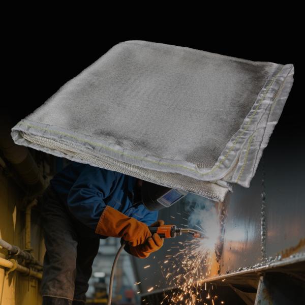 Fiberglass Welding Blanket Fire Resistant Thermal Insulation 550C