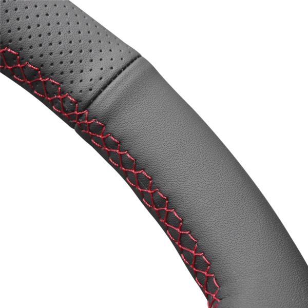 Car Accessory Black Leather Custom Hand Sewing Steering Wheel Cover Wrap For Renault Clio 2 Twingo 2 Logan 1 Sandero 1 2001-2004