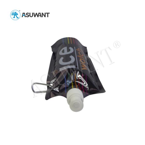 Smell Proof Liquid Spout Bags Black Color Custom Printing Durable Eco - Friendly